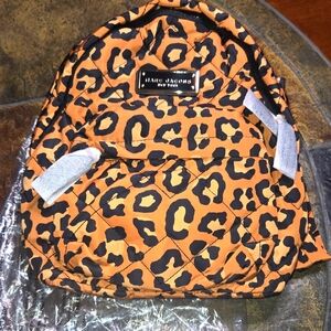 Marc Jacobs Orange and Black Leopard Print Backpack